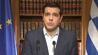 Alexis Tsipras bei seiner TV-Ansprache.