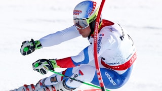Carlo Janka umkurvt eine Stange. Carlo Janka umkurvt eine Stange.