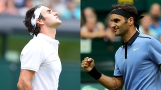 Bild-Combo mit 2 Federer-Fotos.