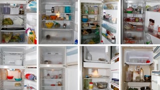 Innenansicht mehrerer Kühlschränke.