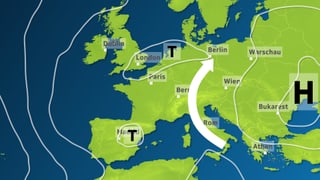 Europakarte mit Isobaren