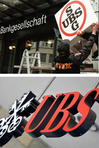 Die Logos von UBS und SBG