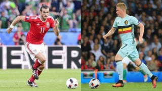 Bild-Combo mit Bale oder De Bruyne. Beide führen den Ball. Bale mit rechts, De Bruyne mit links.