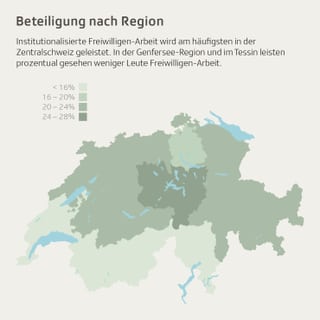 Eine Karte der Schweiz. Die Zentralschweiz ist dunkelgrün eingefärbt.