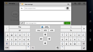Screenshot Tastatur, die in zwei Hälften gegliedert ist.