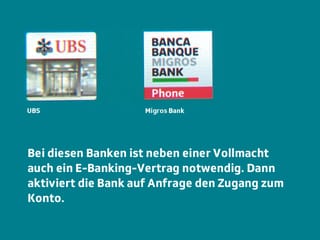 Logos UBS und Migros Bank.