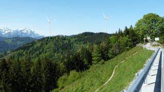 Visualisierung des Windparkprojekts in Oberegg. Visualisierung des Windparkprojekts in Oberegg.