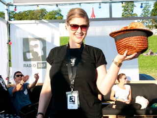 Anic brachte frische Gipfeli ins #srf3camp.