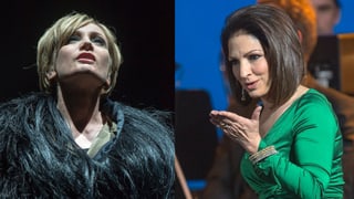 Bildcollage mit den beiden Porträts von Patricia Kaas und Gloria Estefan.