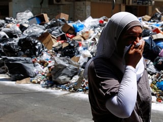 Wochenlanges Müllproblem in den Strassen von Beirut.