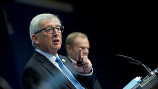 EU-Kommissionspräsident Jean-Claude Juncker an der gestrigen Pressekonferenz.