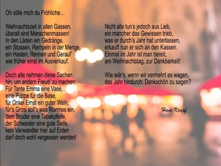 Ein Gedicht auf einem Bild von einem Weihnachtsmarkt. Ein Gedicht auf einem Bild von einem Weihnachtsmarkt.