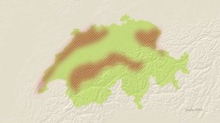 Schweizerkarte mit rot markierten Gebieten