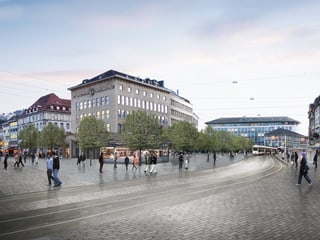 gepflästeter Marktplatz