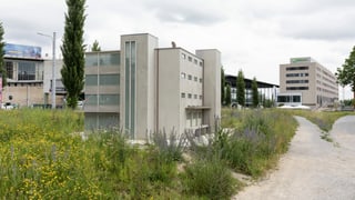 Ein Haus in einem Neubaugebiet.