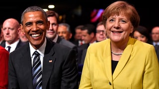 US-Präsident Obama (linke Seite) und Angela Merkel