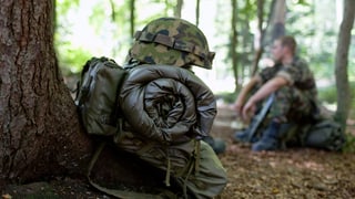 1 Rucksack, 1 Soldat, 1 Wald 1 Rucksack, 1 Soldat, 1 Wald