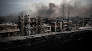 Bombenschäden in Aleppo, Aufnahme von 2012.
