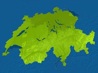 Eine Karte mit den dunklen Flächen auf der Schweiz.