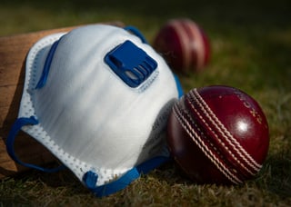 Der im Cricket verwendete Lederball. Der im Cricket verwendete Lederball.