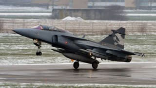 Start eines Gripenkampfjets Start eines Gripenkampfjets