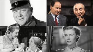 Das Bild zeigt Ausschnitte aus vier Schweizer Filmklassikern.