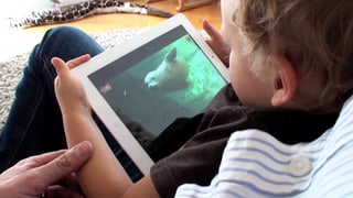 Kind schaut Film auf iPad.
