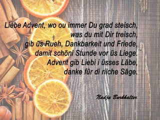 Orangen Kardamom und Zimt im Hintergrund.