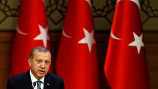 Präsident Recep Tayyip Erdogan während einer Rede im Präsidentenpalast in Ankara (Aufnahme von Mai 2016). 