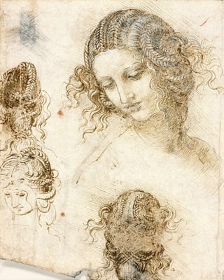 da Vinci Skizzen: Porträt-Studien