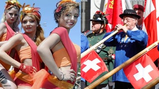 Raver und Alphornbläser in Zürich