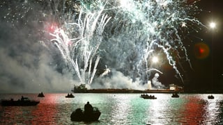 Feuerwerk auf dem Bielersee.