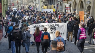 Zu sehen Demonstrierenden in Bern