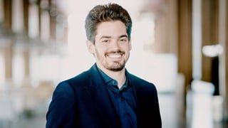 Ein Mann mit braunen Haaren im Anzug Ein Mann mit braunen Haaren im Anzug