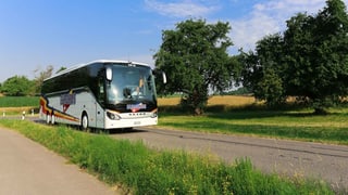 Eurbus fährt durch eine ländliche Gegend der Schweiz. (keystone) Eurbus fährt durch eine ländliche Gegend der Schweiz. (keystone)