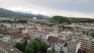 Blick über die Stadt Olten vom Stadthaus aus.