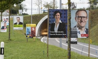 Wahlplakate an Strasse Wahlplakate an Strasse