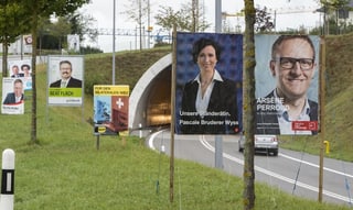 Wahlplakate an Strasse 