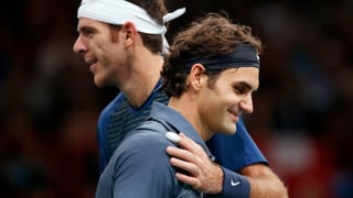 Juan Martin Del Potro (links) und Roger Federer. 