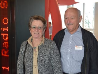 Ernst Gilgen mit Ehefrau Ruth im Studio von Radio SRF 1.