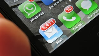 Der Icon auf dem Smartphone zeigt viele ungelesene Mails.