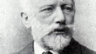 Schwarz-Weiss-Porträt von Peter Tschaikowsky. Schwarz-Weiss-Porträt von Peter Tschaikowsky.