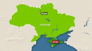 Eine grafische Karte der Ukraine mit der Halbinsel Krim. 