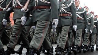 Soldaten der österreichischen Ehrengarde an einer Parade in Wien.
