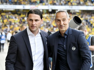 Gerardo Seoane und Adi Hütter. Gerardo Seoane und Adi Hütter.