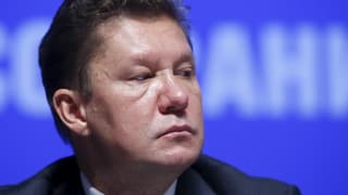 Der Gazprom-Chef an einer Medienkonferenz