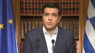 Alexis Tsipras bei seiner Rede.
