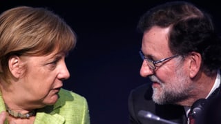 Kanzlerin Merkel mit dem spanischen Premier Rajoy