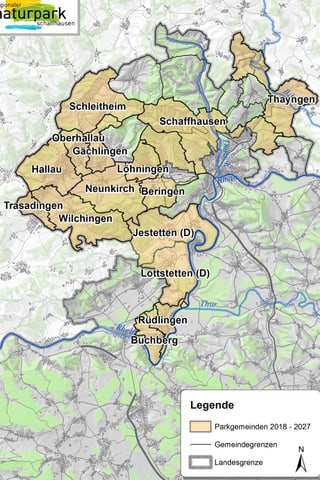 Karte der Gemeinden, die Teil des Naturparks sind. Karte der Gemeinden, die Teil des Naturparks sind.