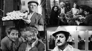 Collage aus vier Filmen von Kurt Früh in Schwarz-Weiss